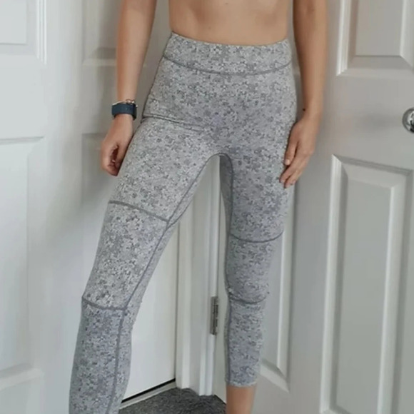 Gymshark Fit Fleur Texture Leggings Grey Marl High Waisted Full Length sz.S - Picture 8 of 13